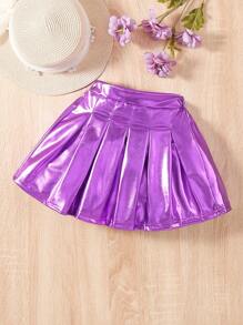 Katy “Cheerleader” Leather Pleated Skirt